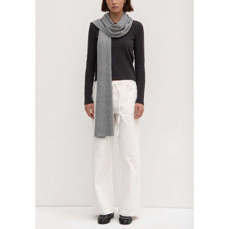 Assembly Label Wool Cashmere Rib Scarf Grey Marle image number 3